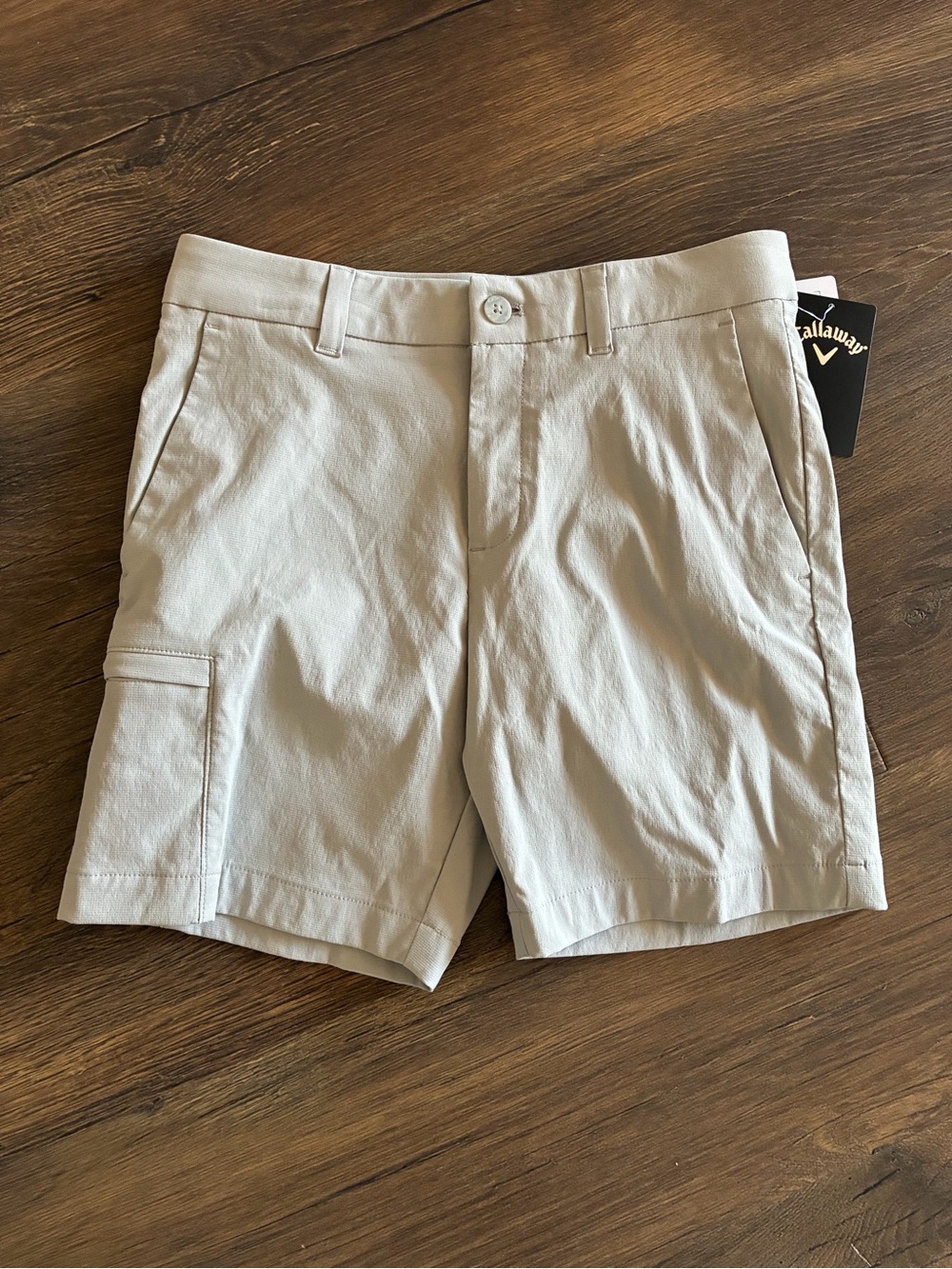 NWT Callaway Youth Light Khaki Opti-Dri Golf Shorts